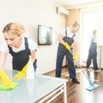 Cleaning Service With Professional Equipment During Work. Profes